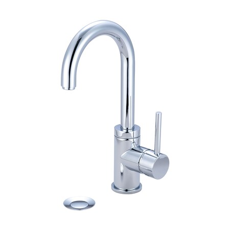 Pioneer Industries Single Handle Bathroom Faucet, Compression Hose, Single Hole, Chrome, Weight: 7.3 3MT180